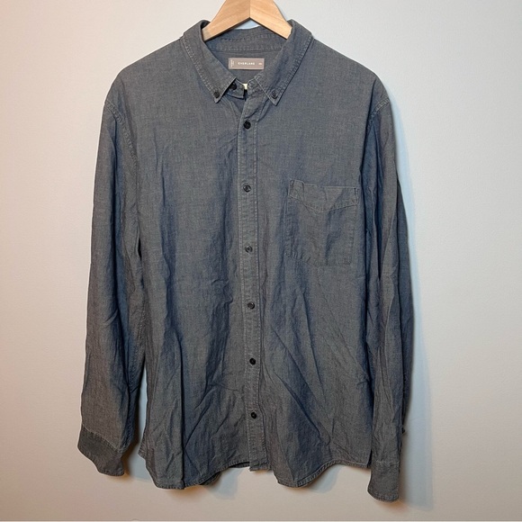 Everlane Chambray Button Down Shirt Men’s XXL Long Sleeve - Work, Casual, Office - Picture 3 of 7